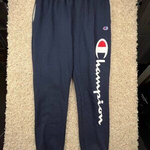 Champion Sweatpants Mens Large Blue Gray Pockets Workout Gym Performance